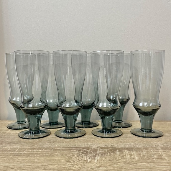 VINTAGE Bjorkshult Tall Drinking Glasses MCM - Set of 8 - Picture 2 of 6